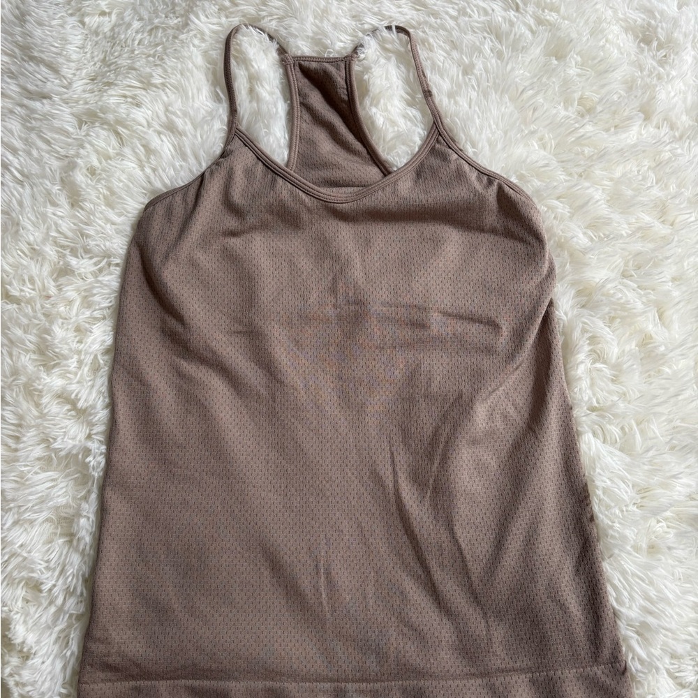 Fitted Racerback Tank Top With Shelf Bra